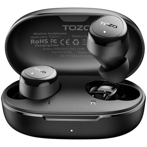 Wireless Earbuds Build in Mic Clear Calls Ergonomic Light Weight Dark Black