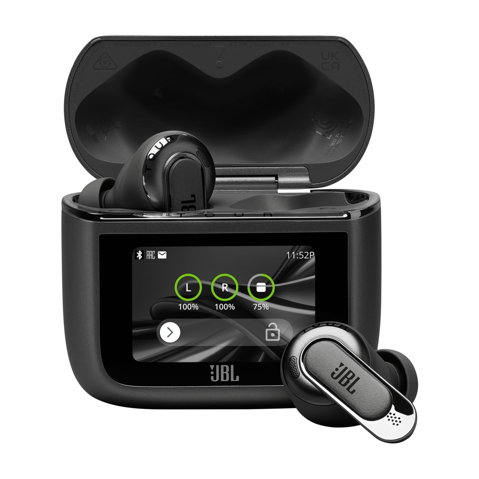 JBL Tour Pro 3 True Wireless Noise Cancelling Earbuds wSmart Charging Case Black