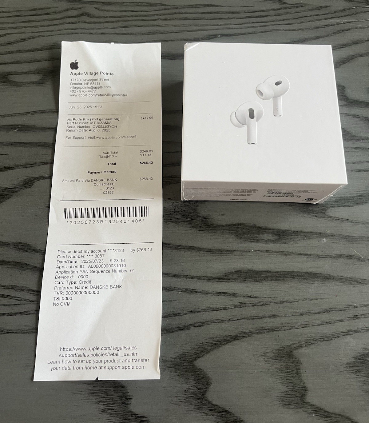 AiRPODS Pro (2nd Gen) White In-Ear Bluetooth Earbuds ANC MTJV3AM/A