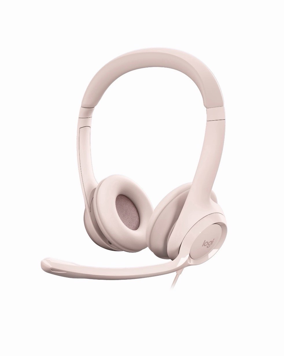 Logitech H390 Headphones with Noise-Cancelling Microphone Rose New Free Shipping