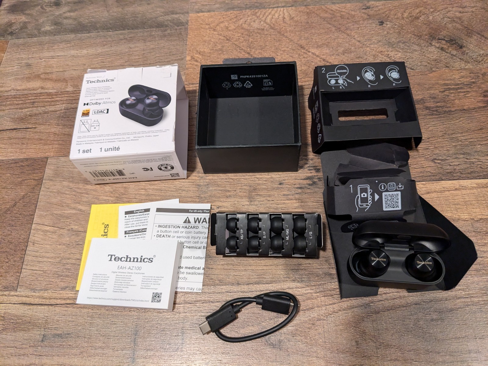 Technics EAH-AZ100 True Wireless Bluetooth Earbuds/ANC/3-Multipoint/10-hr🔋Black