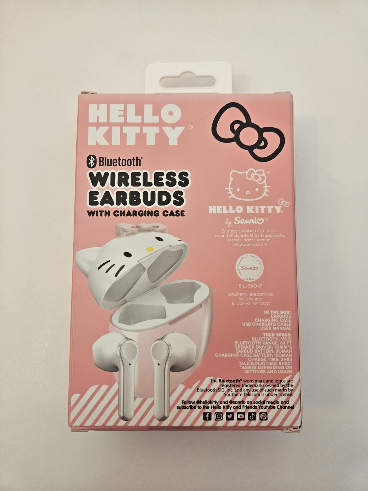 Hello Kitty / Wireless Earbuds With Charging Case (Bluetooth Built-In Mic) 2025