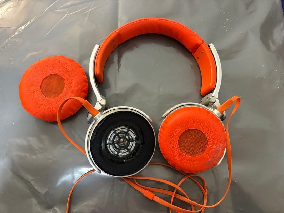 SONY EXTRA BASS series headphones Orange Red MDR-XB610 Tested Works Rare JP O66