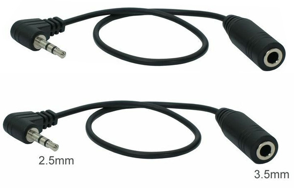 2 x 2.5mm to 3.5mm Audio Jack Adapter, 3.5mm Female, Black AD001