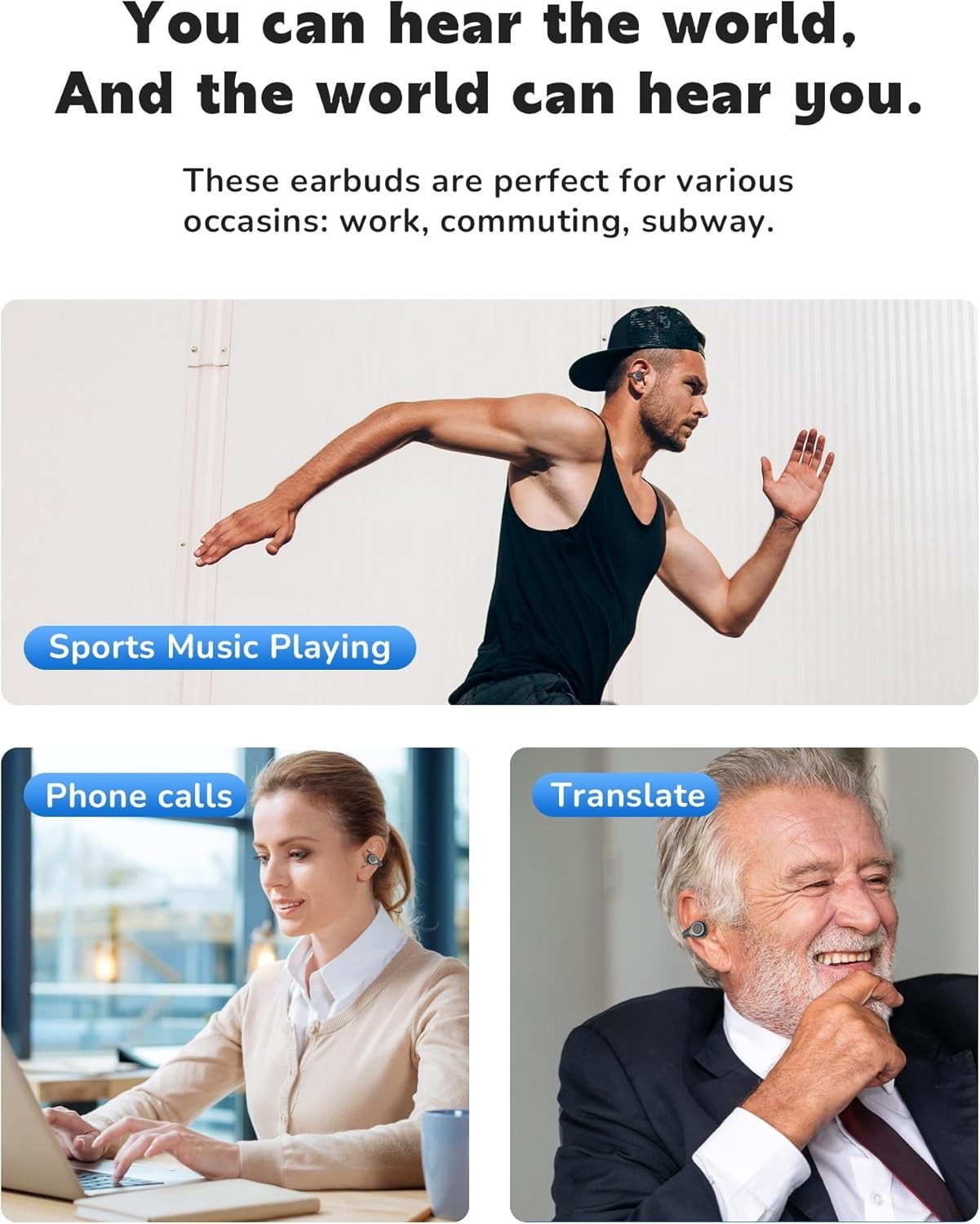 AI Translation Earbuds Real Time – 144 Languages & Accents, 50 Hours Battery,…