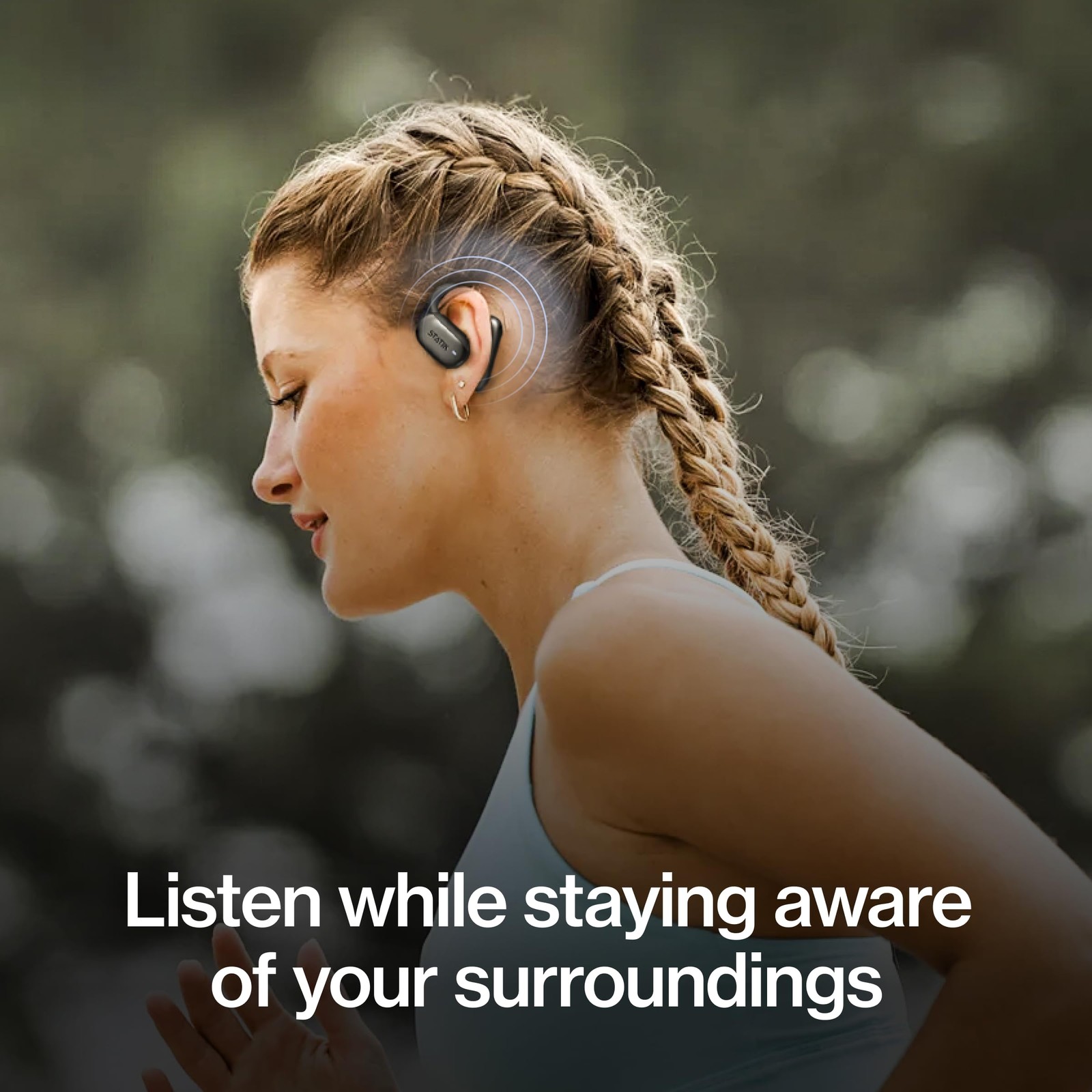 Statik Aktive Open Ear Bluetooth Earbuds – Wireless Earphones Charging 10 Hours