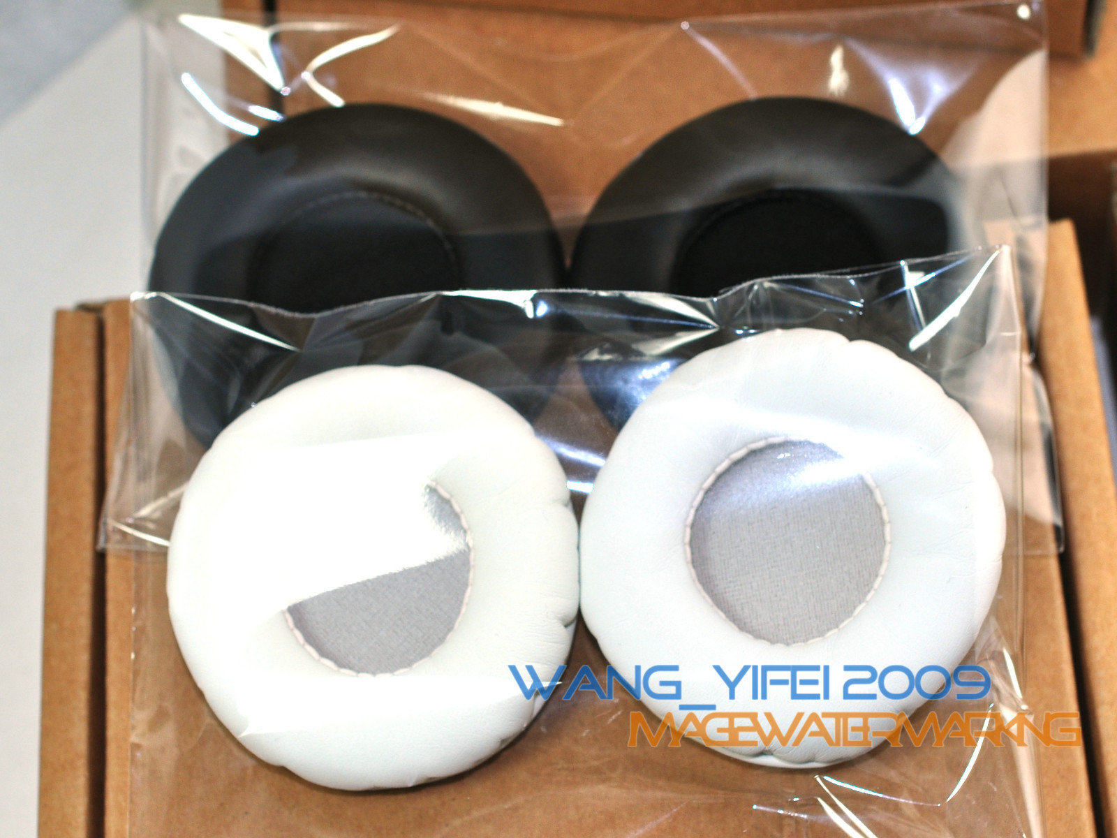 70mm White Black Color Leather Ear Pads Replacement Cushions For Headphones