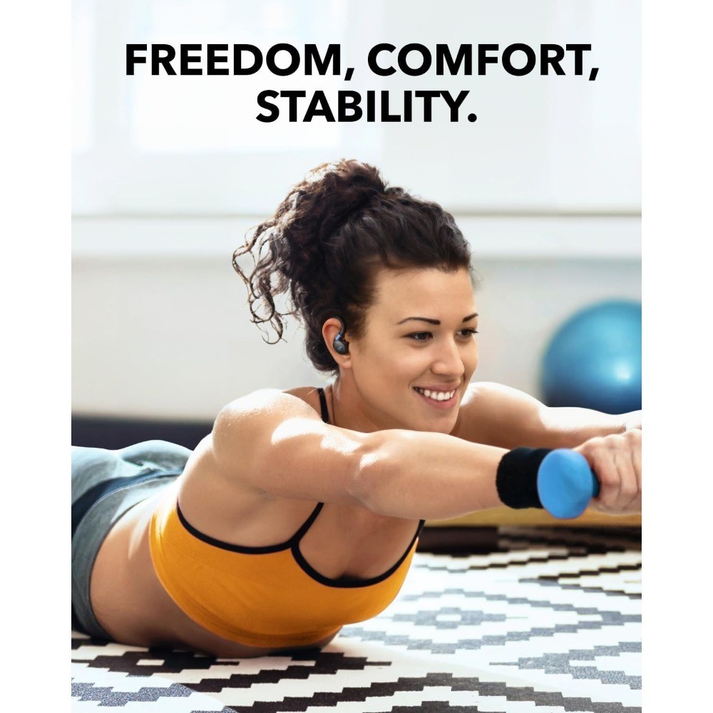 True Wireless Workout Earbuds with Rotatable Ear Hooks, Active Noise Cancelling,
