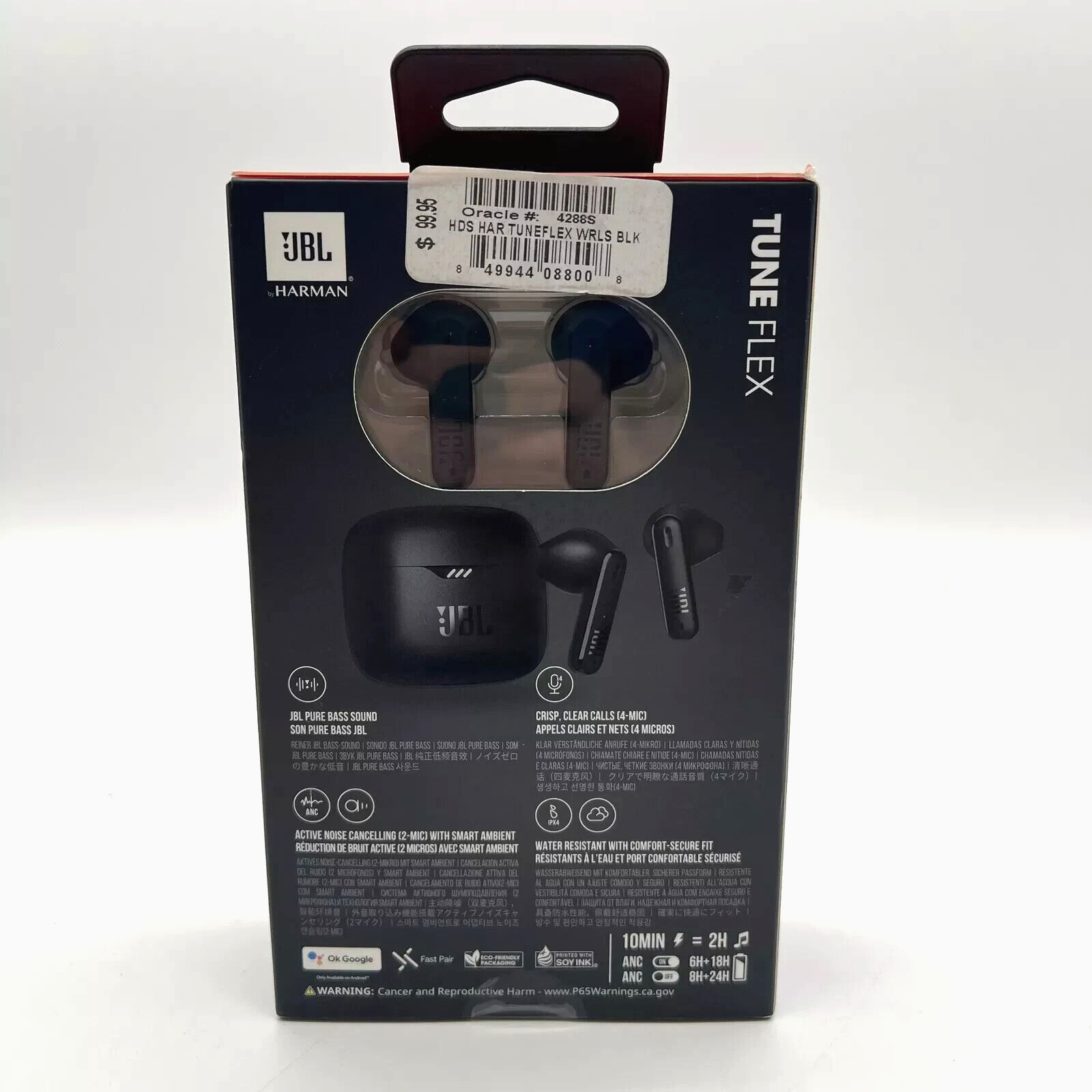JBL Tune Flex True Wireless Noise Canceling Earbuds Black – NEW SEALED
