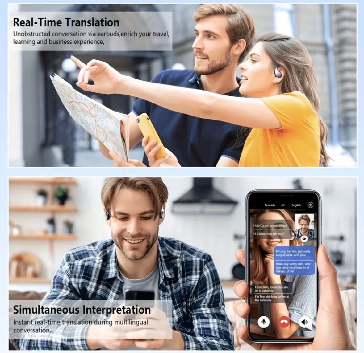 2026 AI Language Translation Headphones, Real-time 3-in-1 Translation Headphones