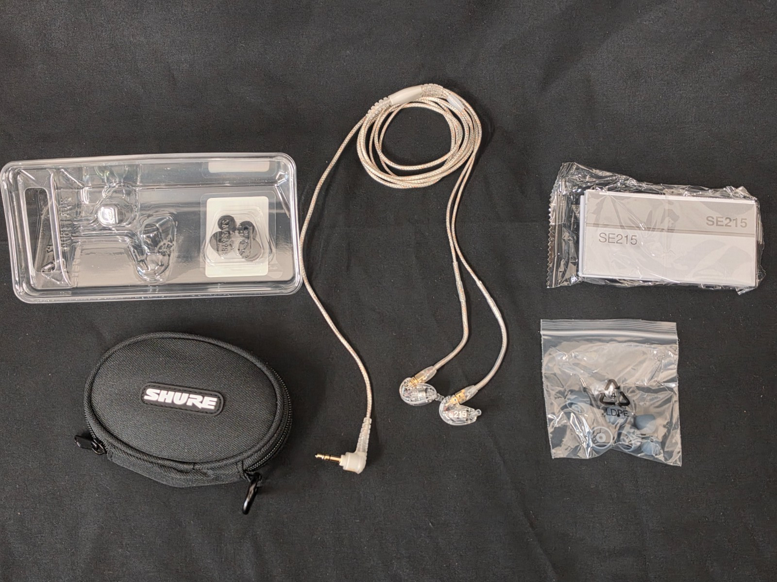 Shure SE215 Single Driver In-Ear Monitors, Clear