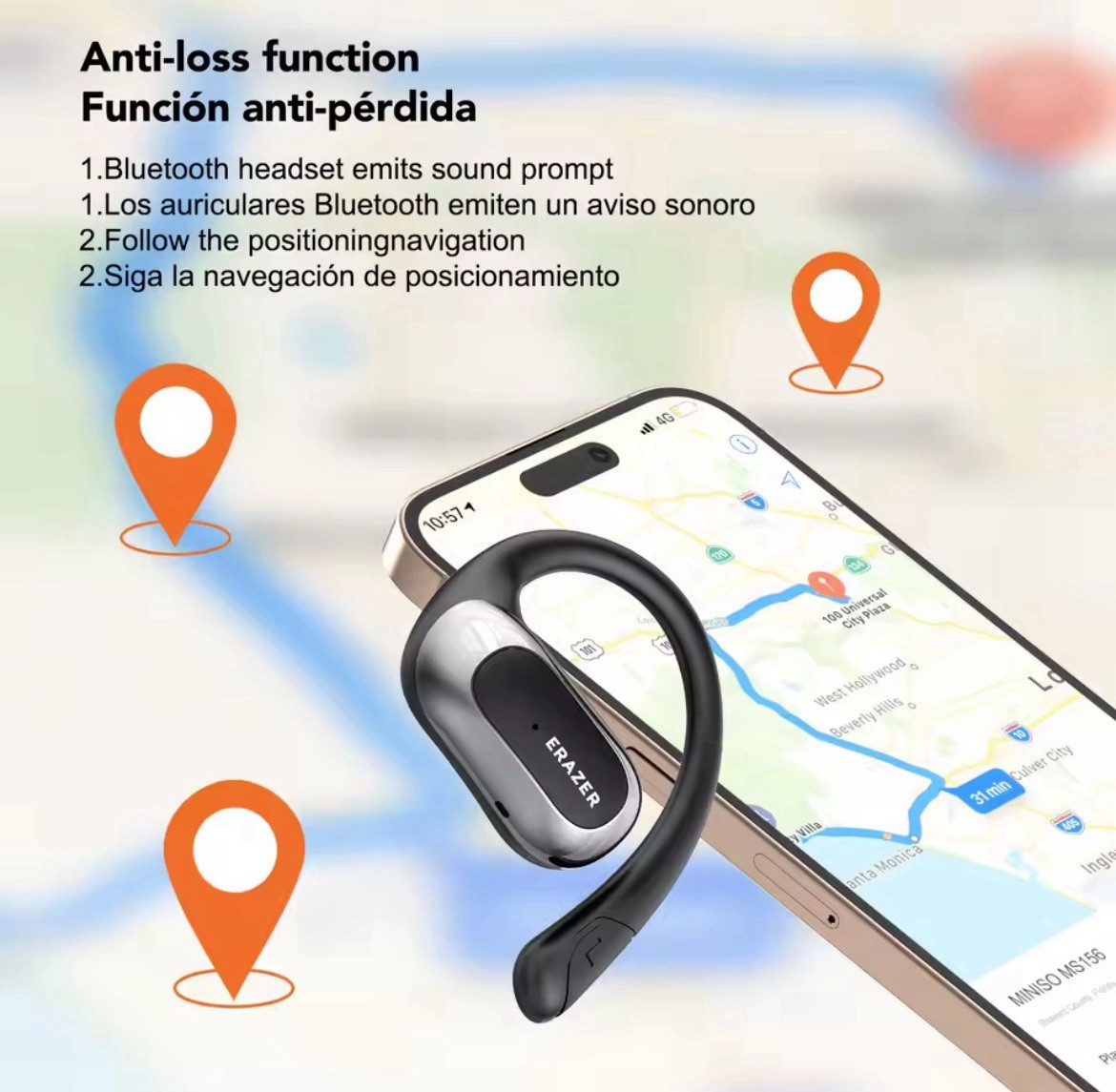 ERAZER X5 AI Translator Earbuds, 3-in-1 Translator Headphones in 135 Language