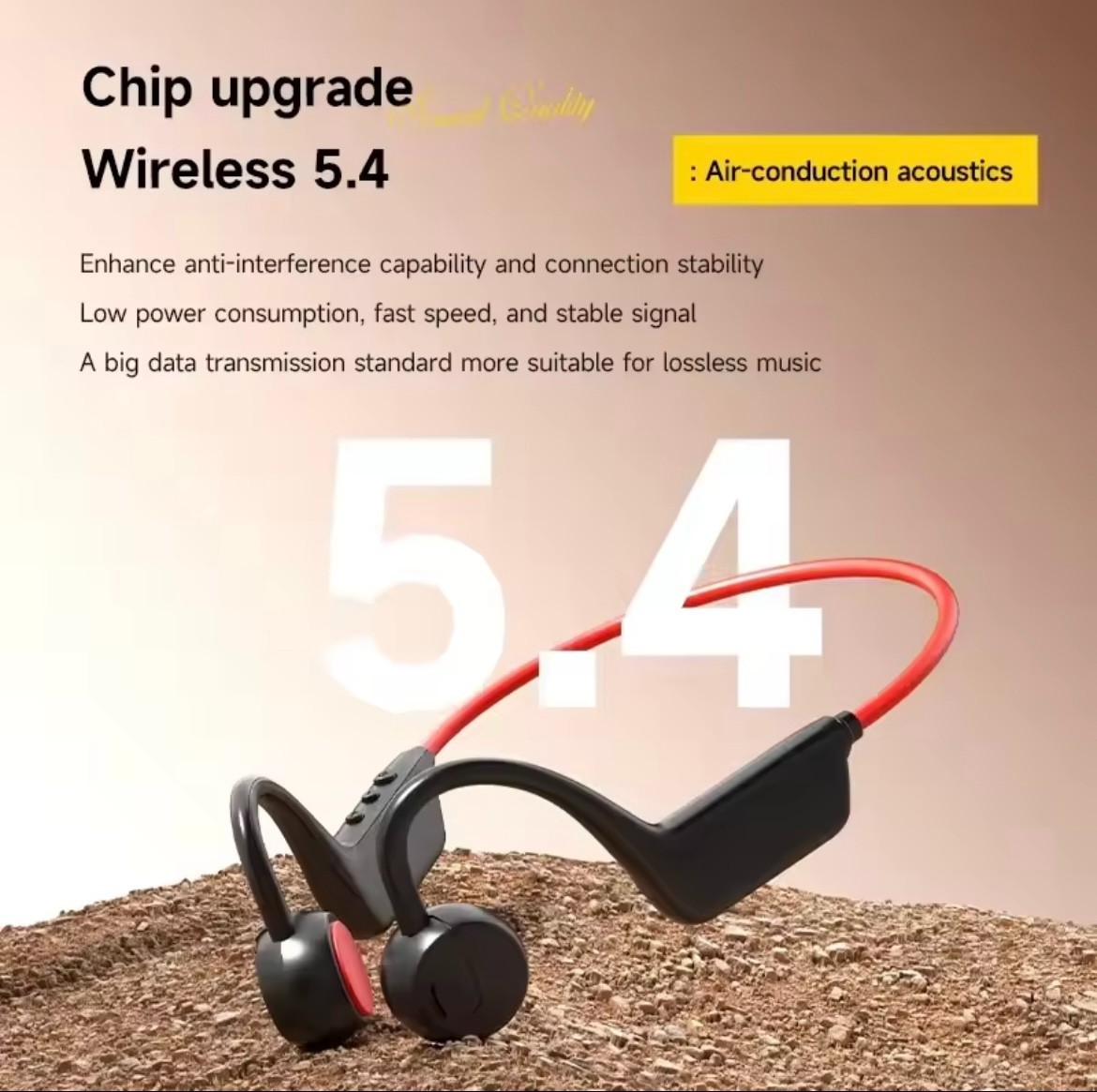 Open Ear Headphones Waterproof Bone Conduction with Mic
