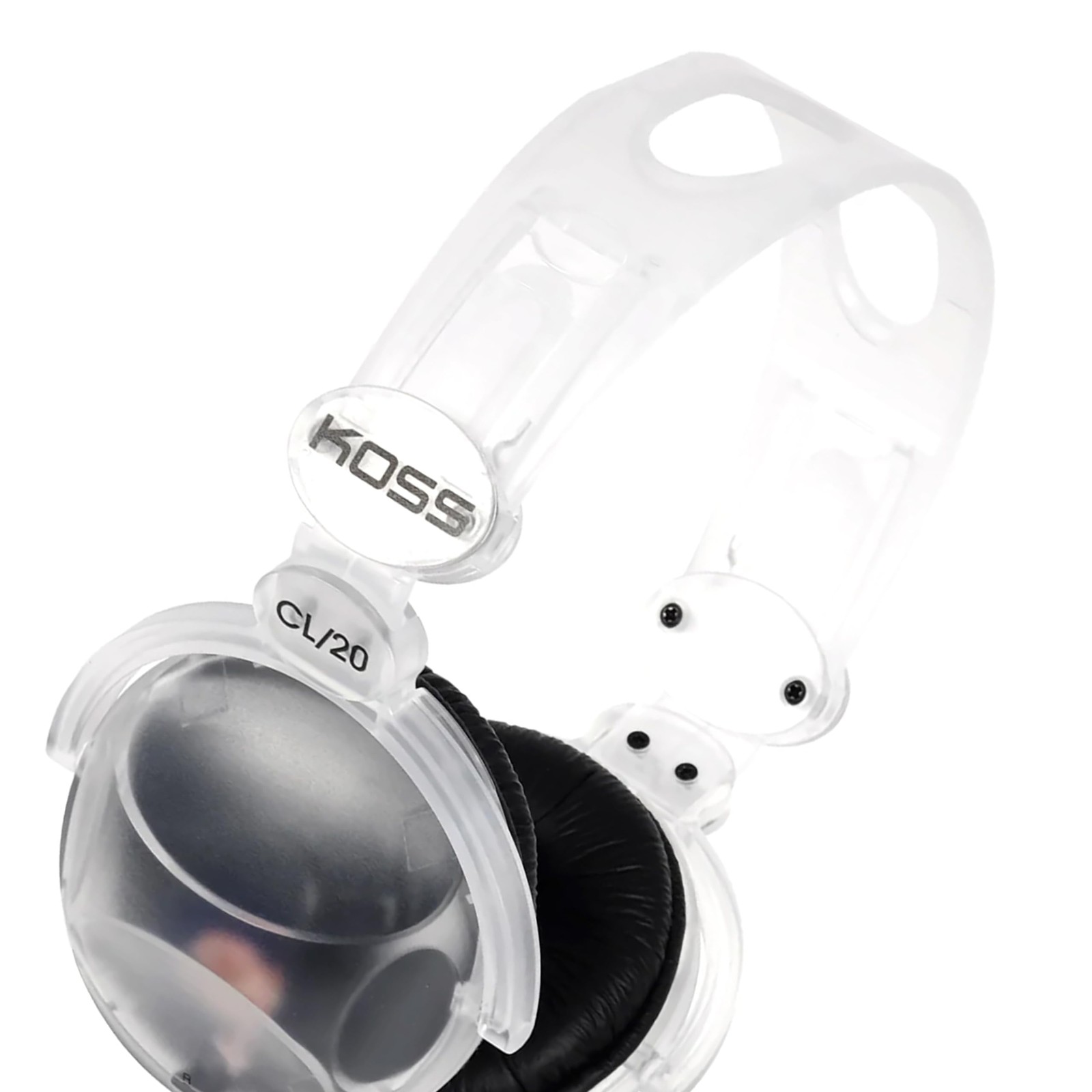 CL/20 Clear Transparent On-Ear Headphones, Retro Look, 3.5mm Plug, Adjustable…