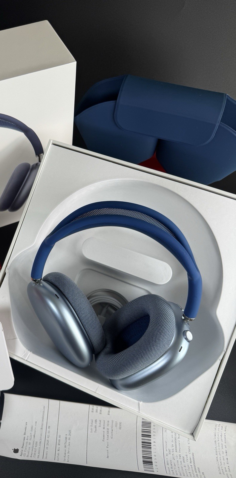 Apple AirPods Max Over-Ear Wireless Bluetooth Headphones Blue & Silver