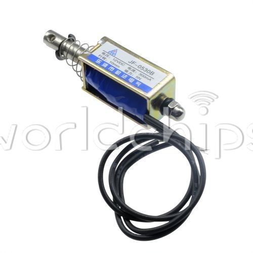 100PCS JF-0530B DC12V 300mA 5N/10mm Pull Push Open Frame Solenoid Electromagnet