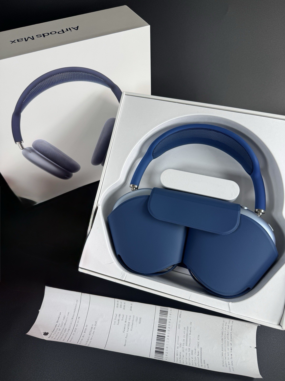 Apple AirPods Max Over-Ear Wireless Bluetooth Headphones Blue & Silver