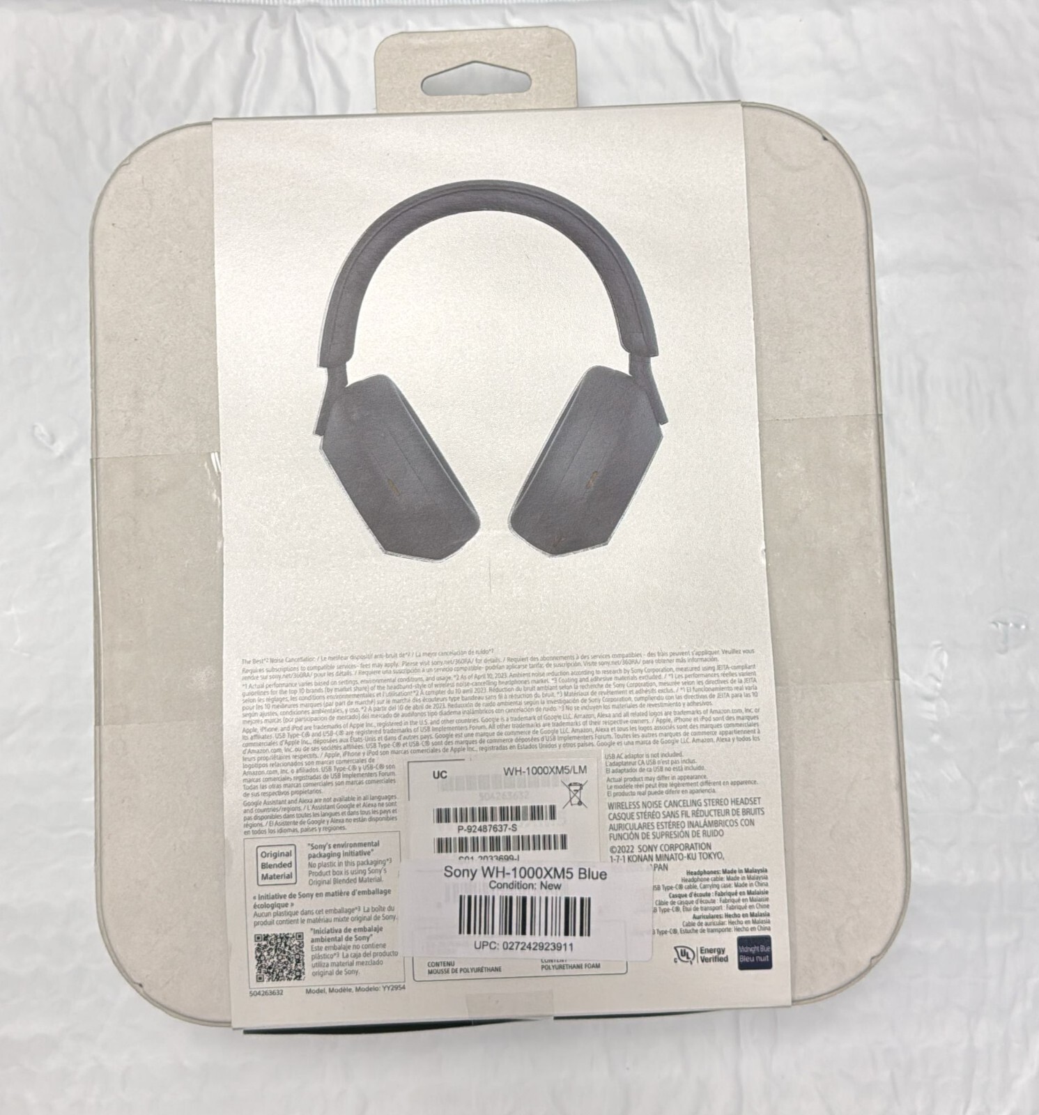 Sony WH-1000XM5 Noise Canceling Wireless Headphones Scratched | Midnight Blue