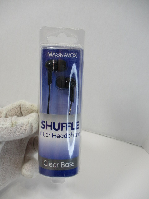 NEW – Black Color MAGNAVOX Shuffle in Ear Headphone Clear Bass Ear Buds NOS