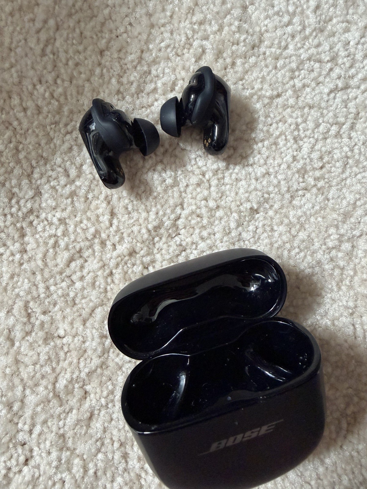 Bose QuietComfort Ultra Earbuds Black w/ Charging Case Tested Working