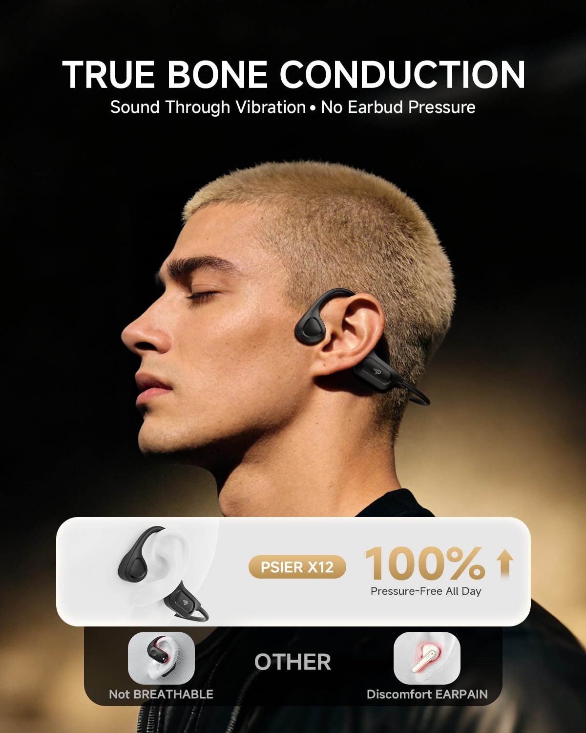 Bone Conduction Headphones, 2026 Upgrade Bluetooth 6.0 Open Ear Headphones, 1…