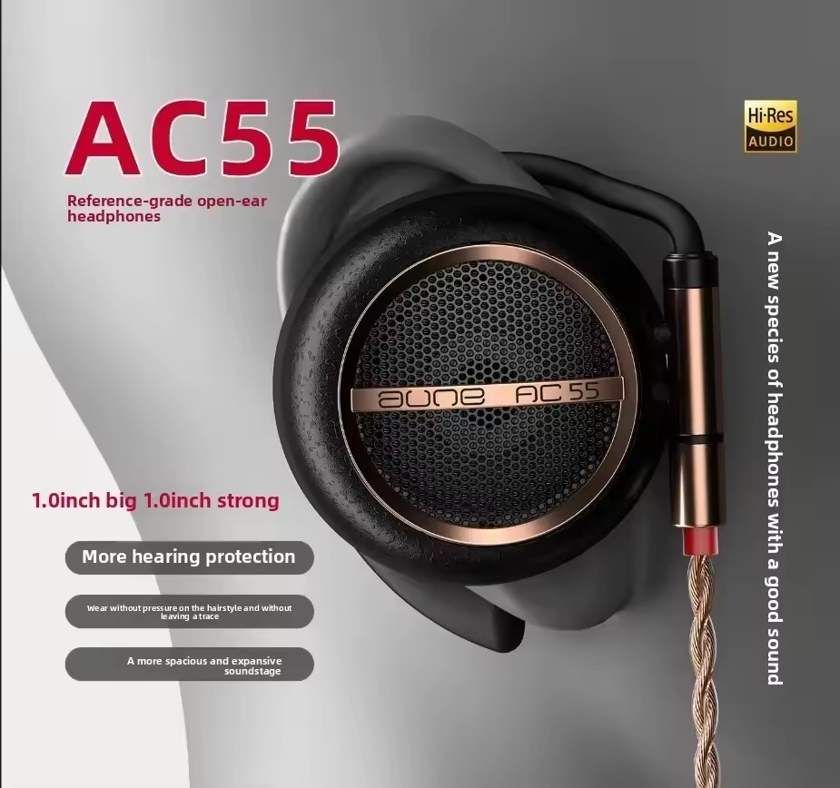 Aune AC55 Stereo 3.5mm/4.4mm Clip-on Hifi Earphones Interchangeable Cable