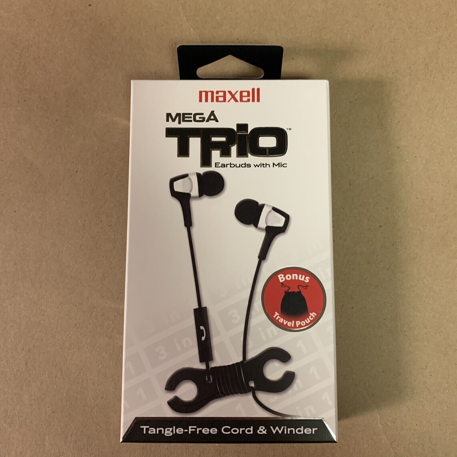10-Maxell 199818 Mega Trio Earset – Stereo – Mini-phone (3.5mm) – Wired – 32 Ohm