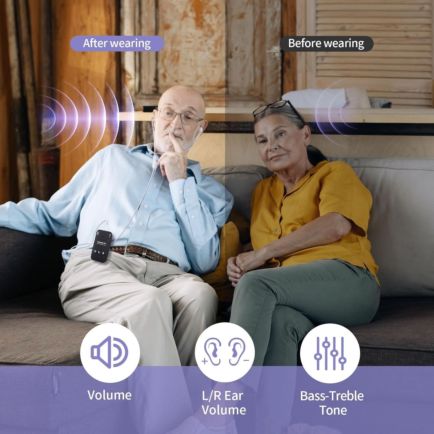 Pro Bluetooth TV Headphones Wireless for Seniors & Hard of Hearing – 100ft Range