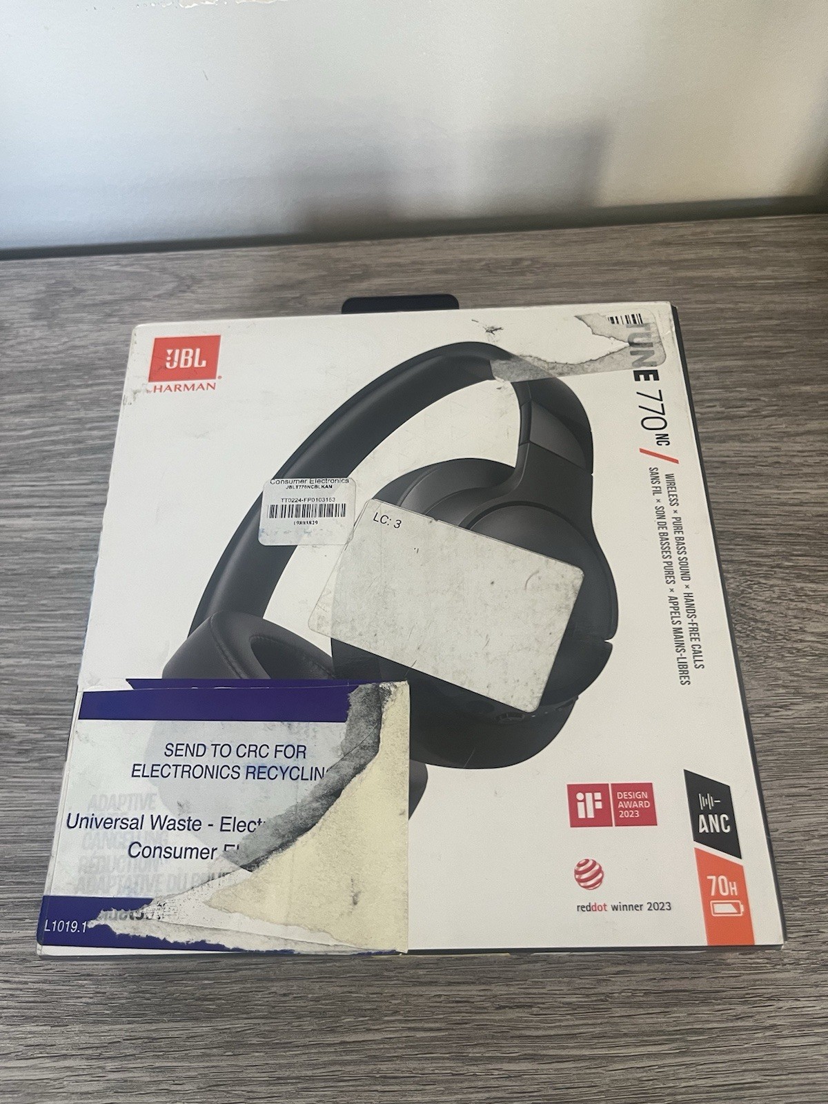JBL Tune 770NC Wireless Over-EarHeadphones – Black *FOR PARTS* Won’t Turn On