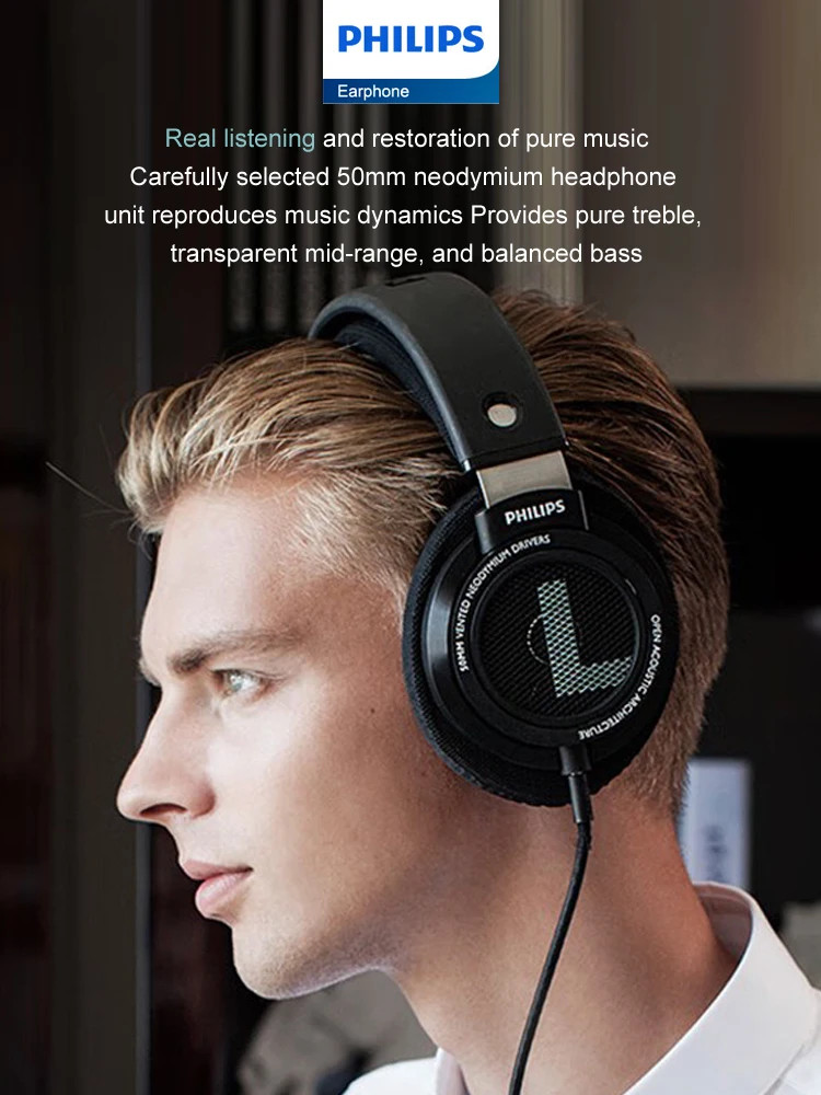 Philips SHP9500 Headphone HiFi Stereo Wired Earphone Computer Online Learning