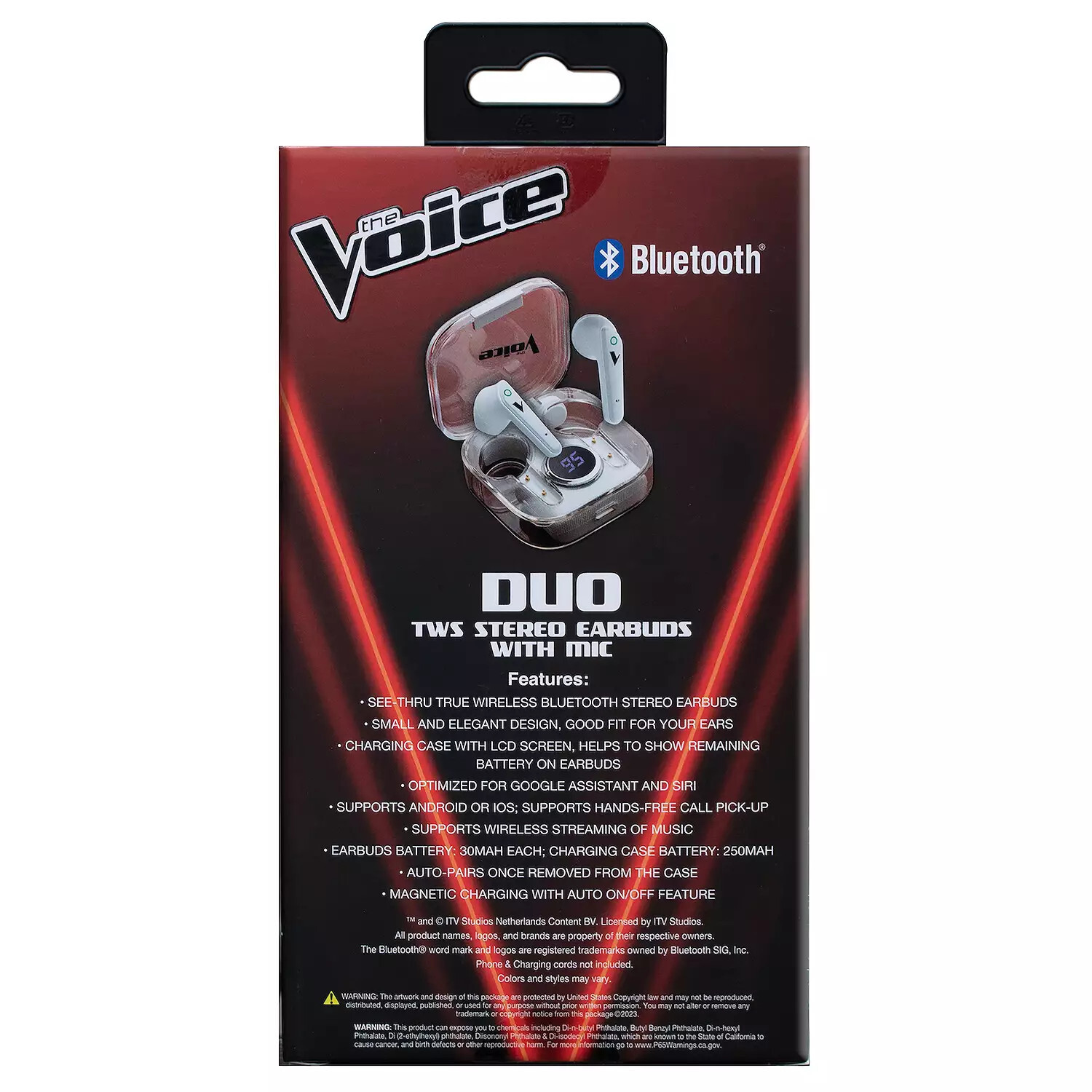 The Voice Duo True Wireless Stereo Earbuds W/Mic-Black Electronics NEW Bluetooth