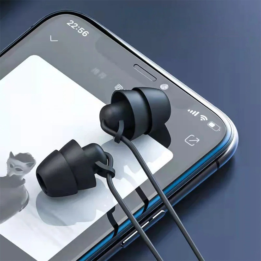 Silicone In-Ear Wired Earphones 3.5mm Type-C Headphones Handsfree With Mic & Con