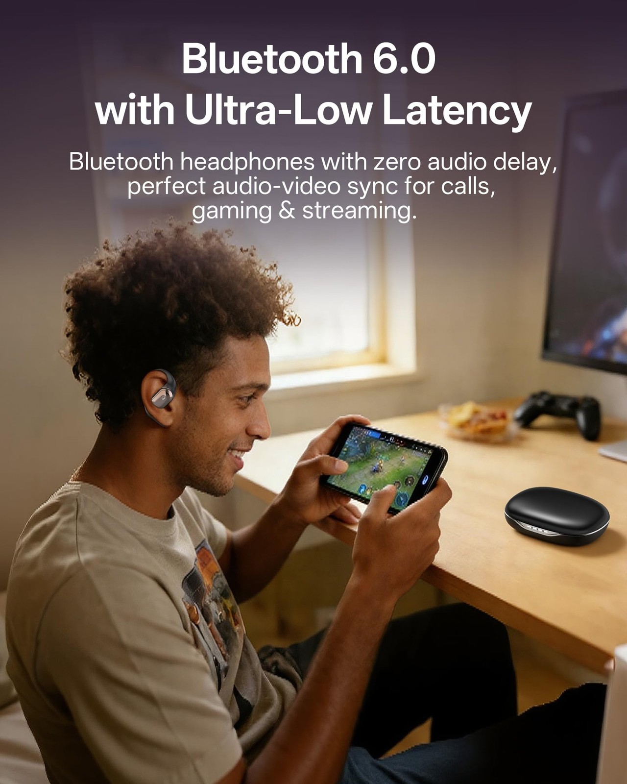Open Ear Headphones, Over Ear Earbuds with Ear Hooks, True Wireless Bluetooth…