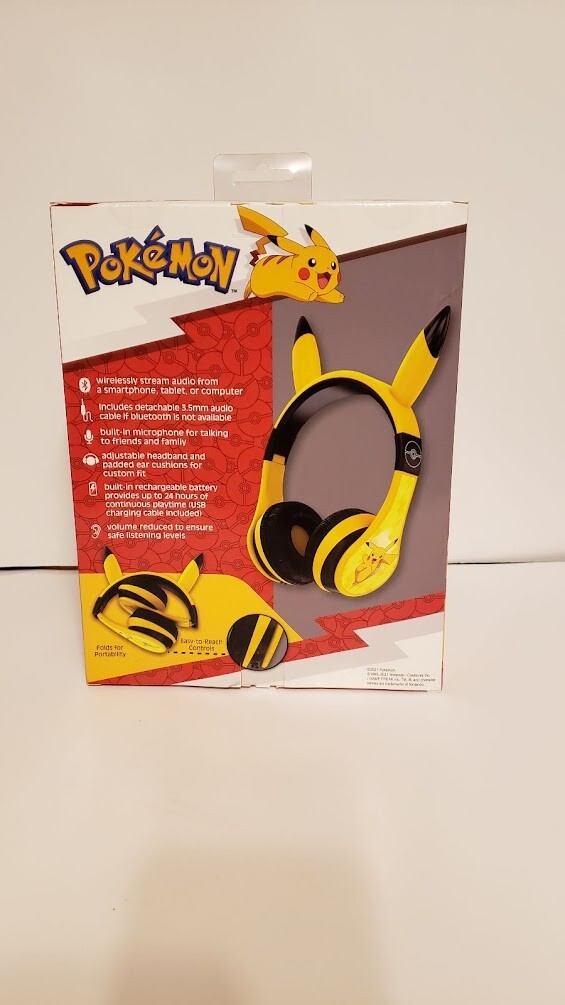 eKids – Pokemon Pikachu Bluetooth Headphones – yellow New