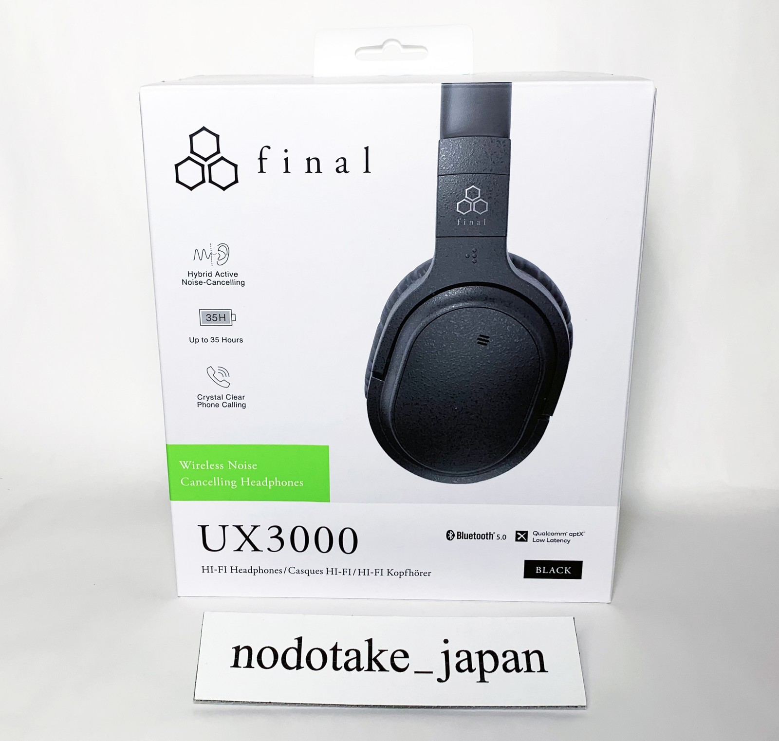 final UX3000 SV Wireless Noise Cancelling Headphones Bluetooth Black FI-UX3SDPL