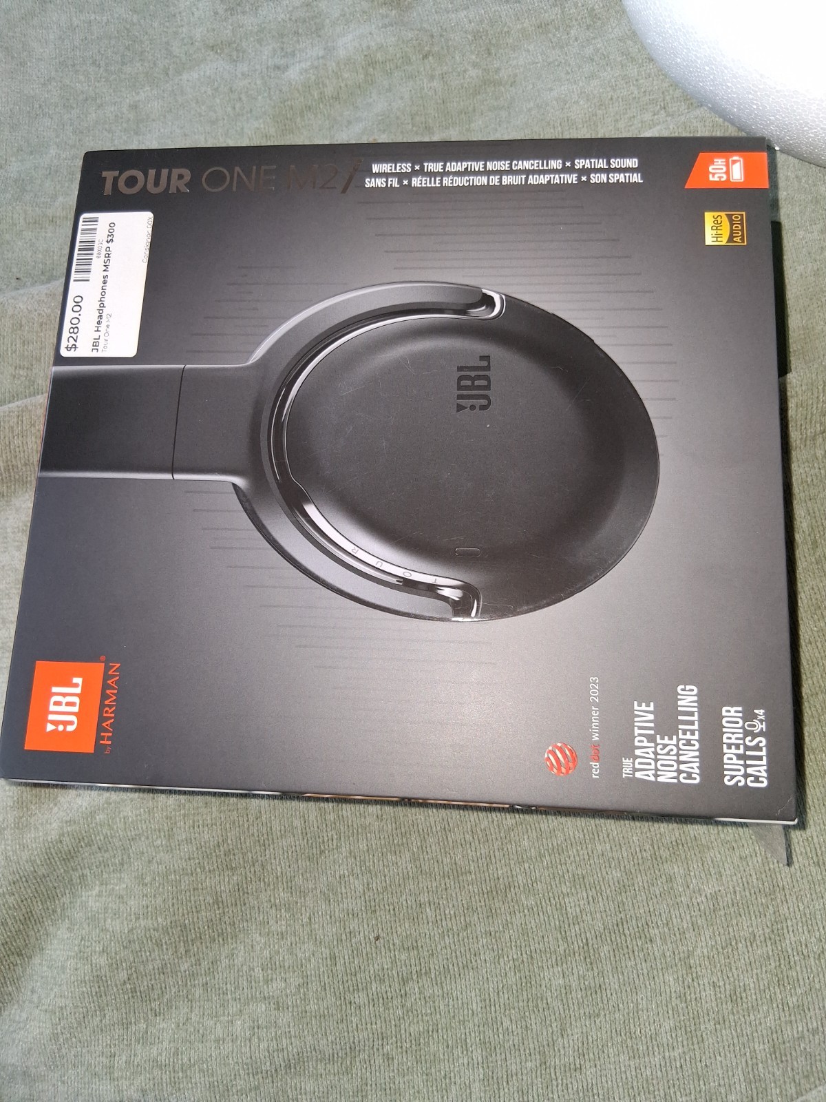 JBL Tour One M2 Wireless Over-Ear Headphones Black Adaptive Noise Cancelling