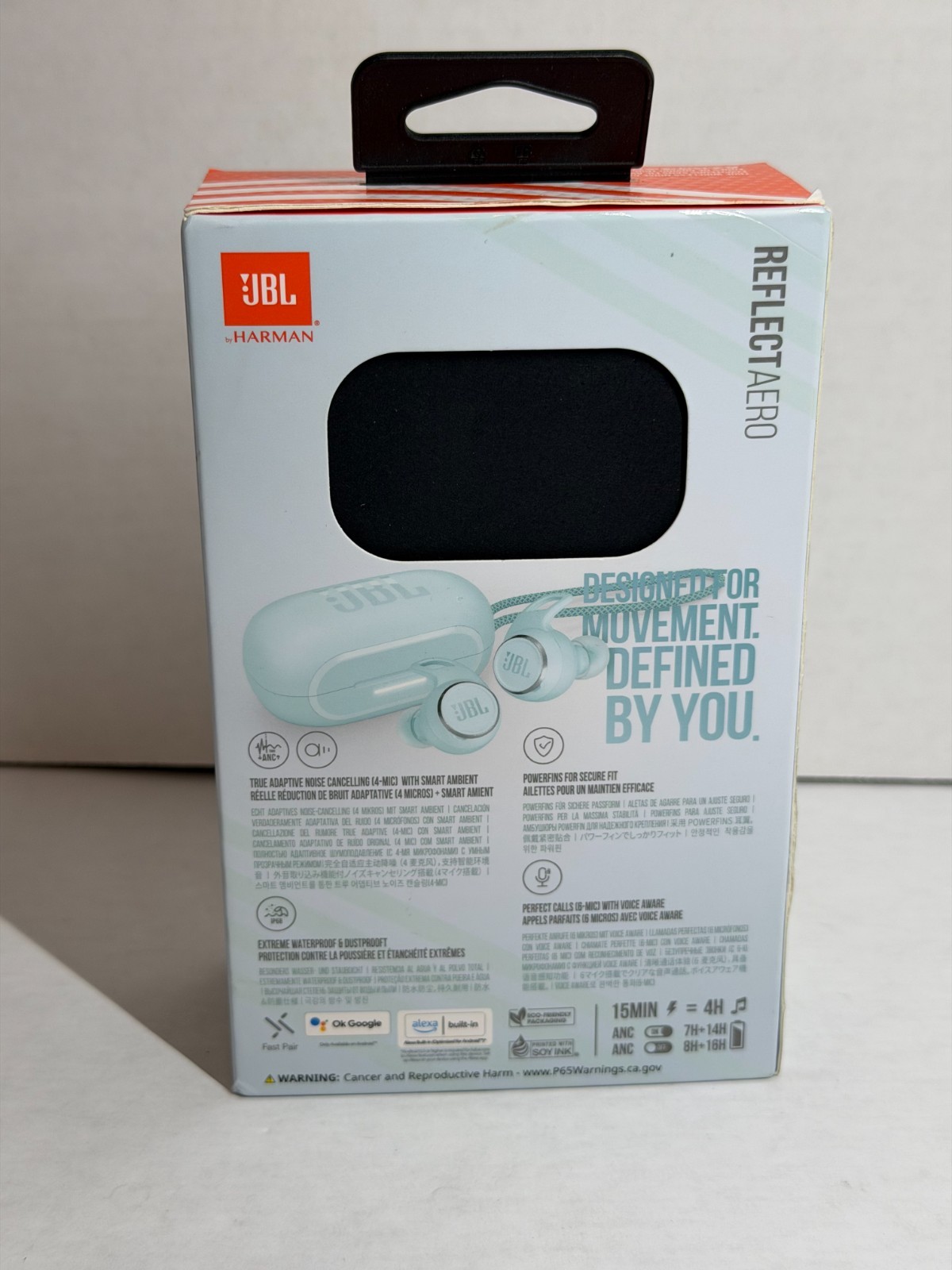 JBL Reflect Aero TWS True Wireless Noise Cancelling Active Earbuds – Mint B12