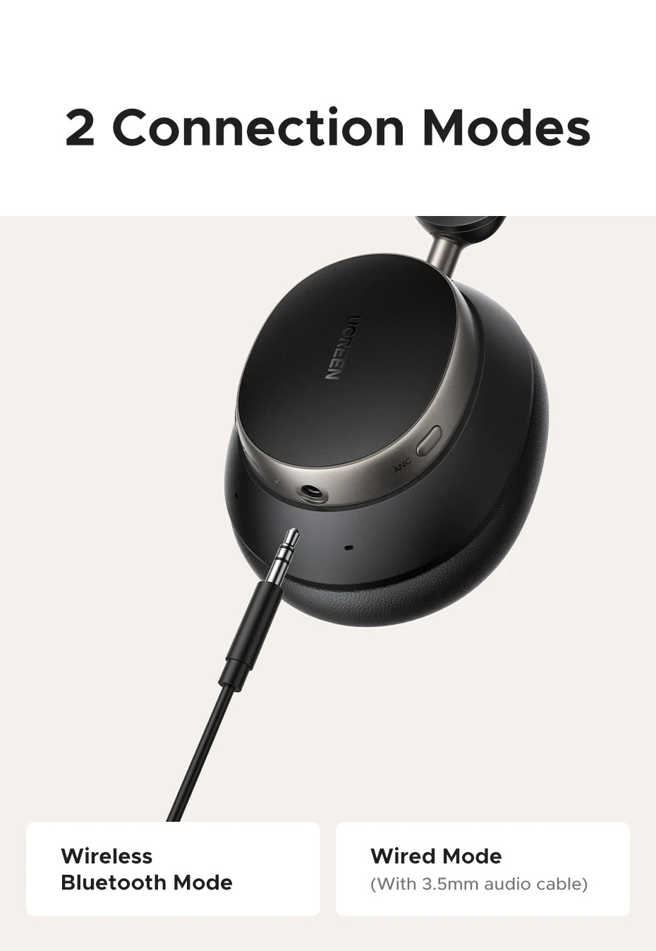 UGREEN Studio Pro ANC Bluetooth 6.0 Headphones Hi-Res LDAC 120H Over Ear