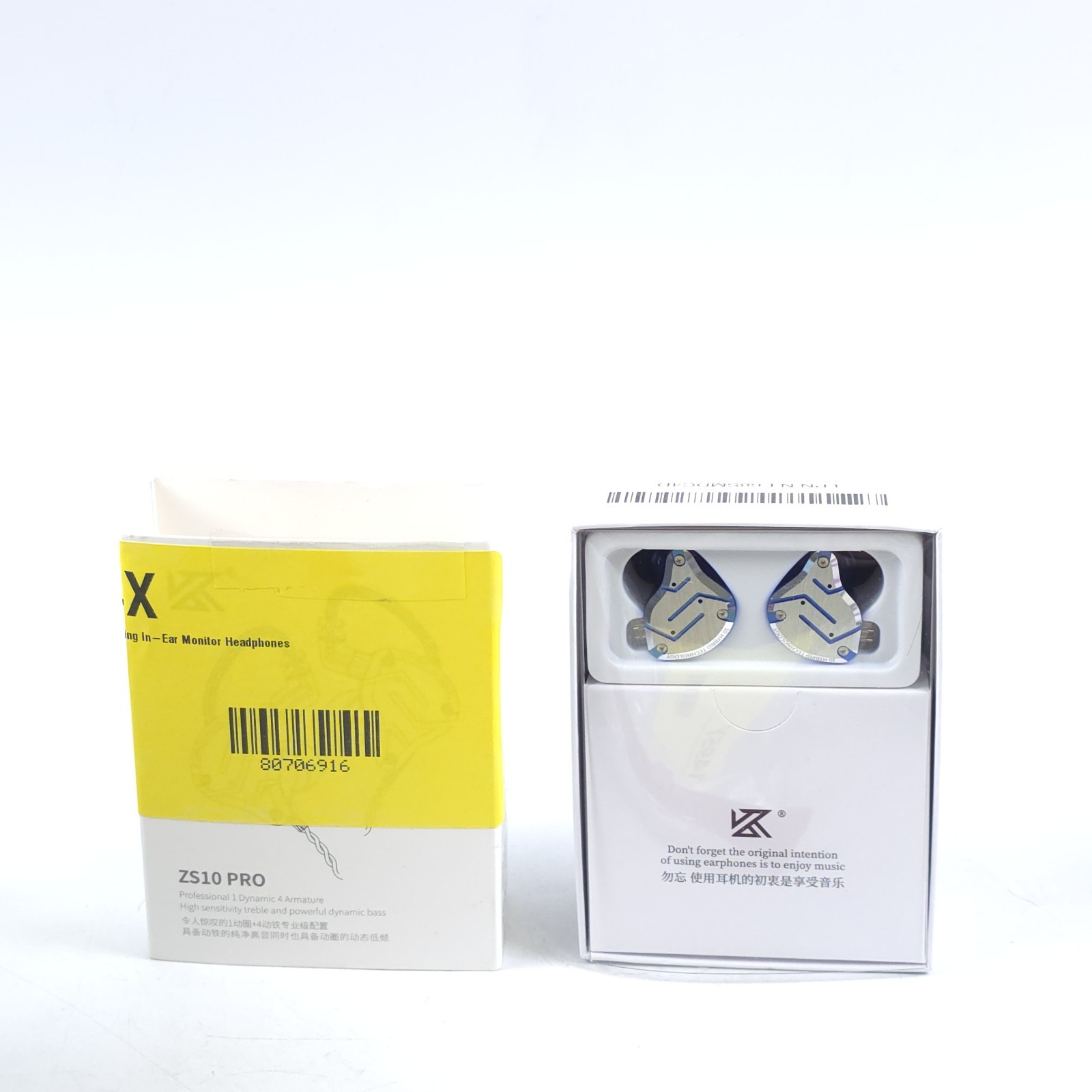 KZ ZS10 Pro, Linsoul 4BA+1DD 5 Driver in-Ear HiFi Metal Earphones With Mic Blue