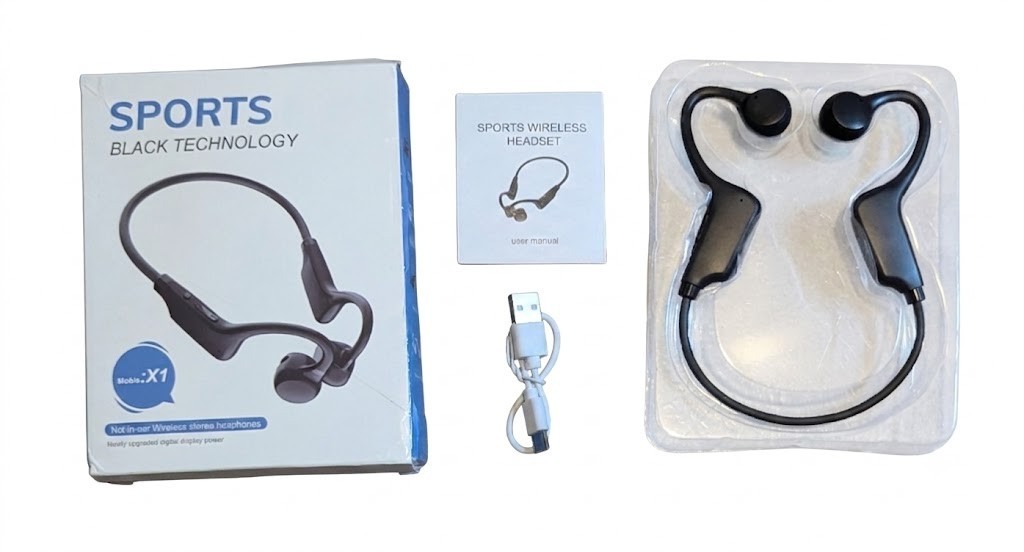 Sports Black Technology Mobile X1 Wireless Stereo Headphones Open Box Never Used
