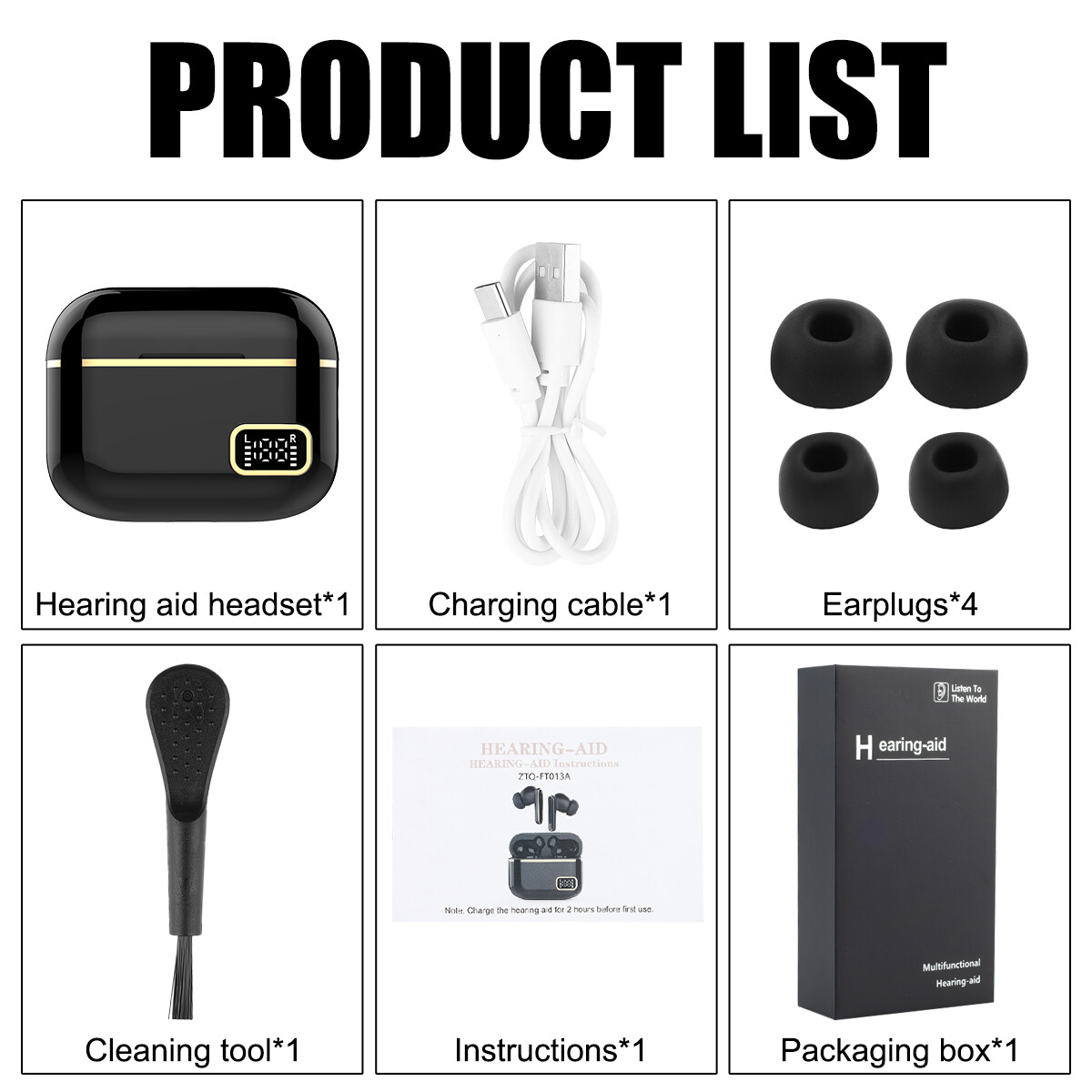 Rechargeable In-Ear Digital Hearing Aids Sound Voice Amplifier Bluetooth Headset