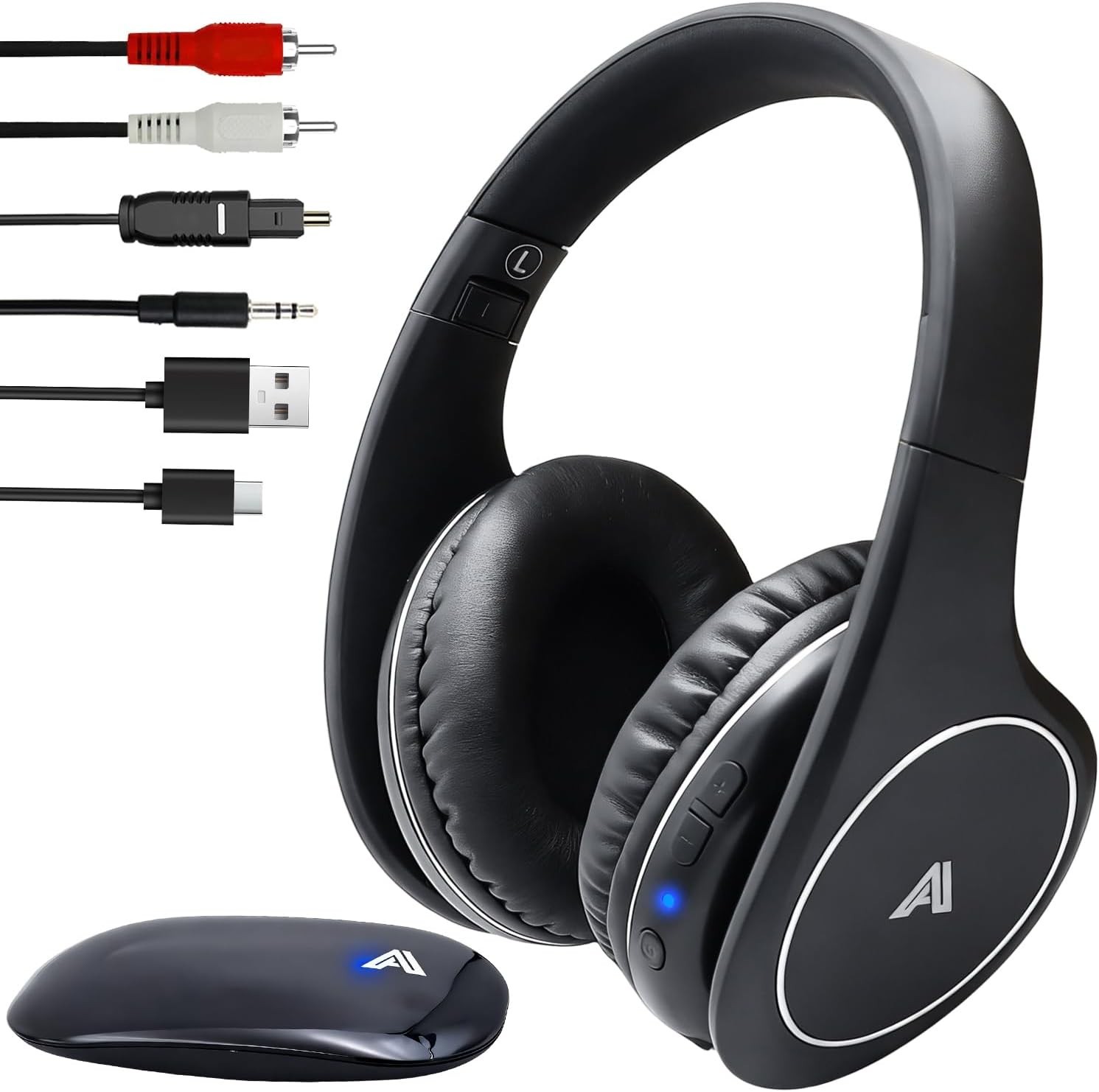 Wireless TV Headphones Over Ear Folding RF 2.4GHz Sound Isolation Noise Cance…