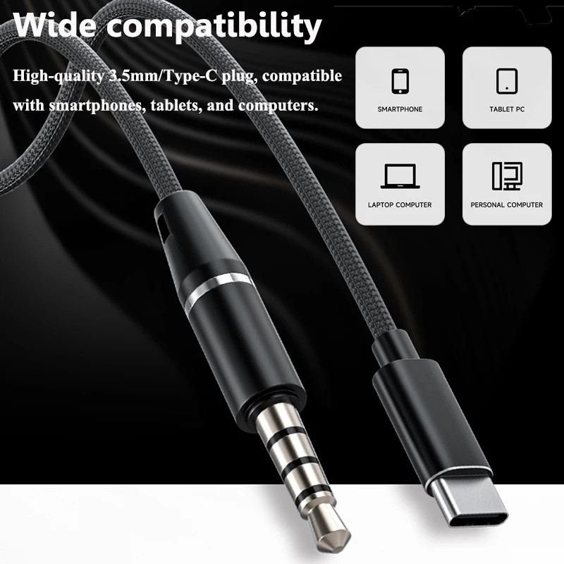 3.5mm TP-C Wired Not in Ear Headphones 9D Surround Sound Music Gaming Headset Ul