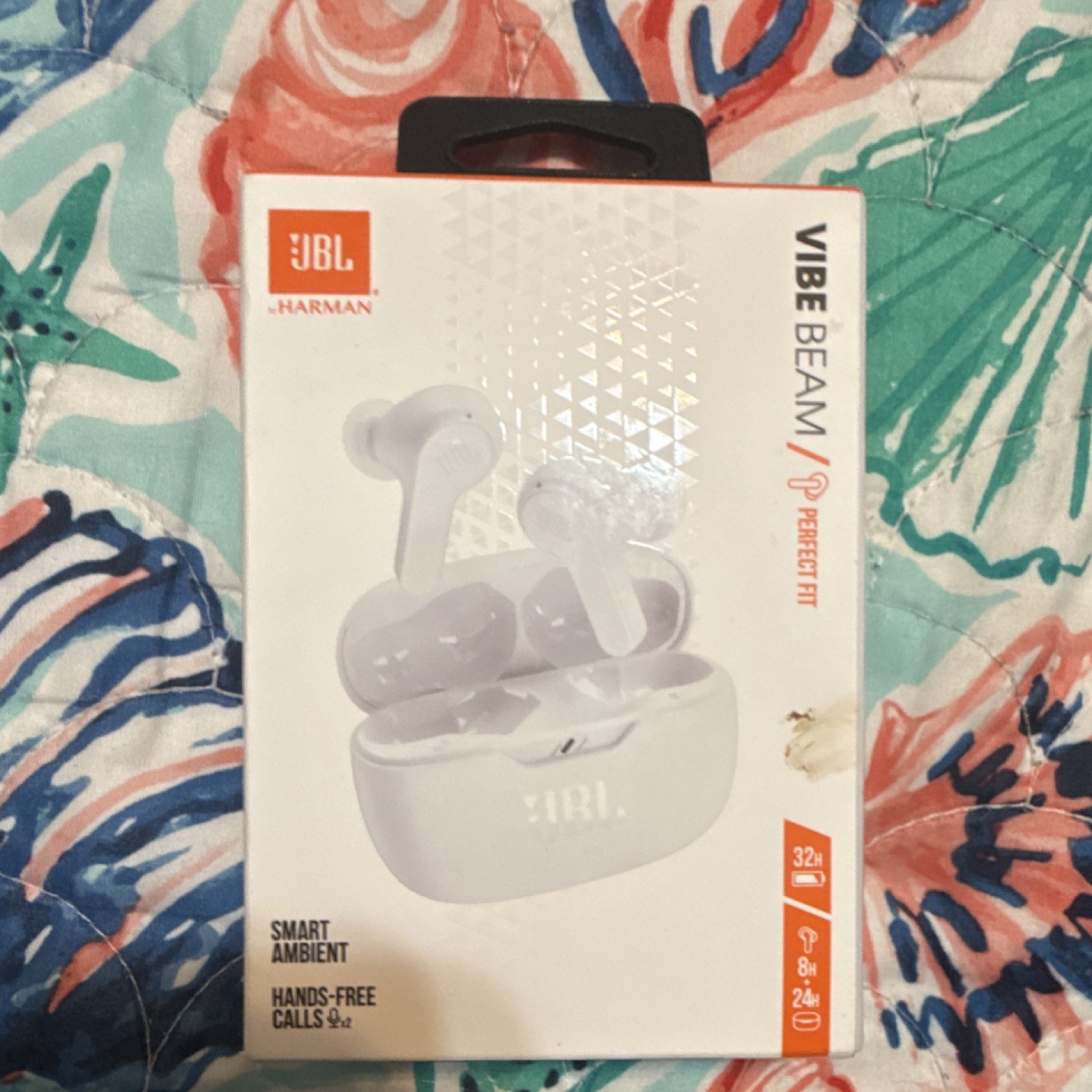 JBL Vibe Beam True Wireless Bluetooth Earbuds White Smart Ambient Water Resista…