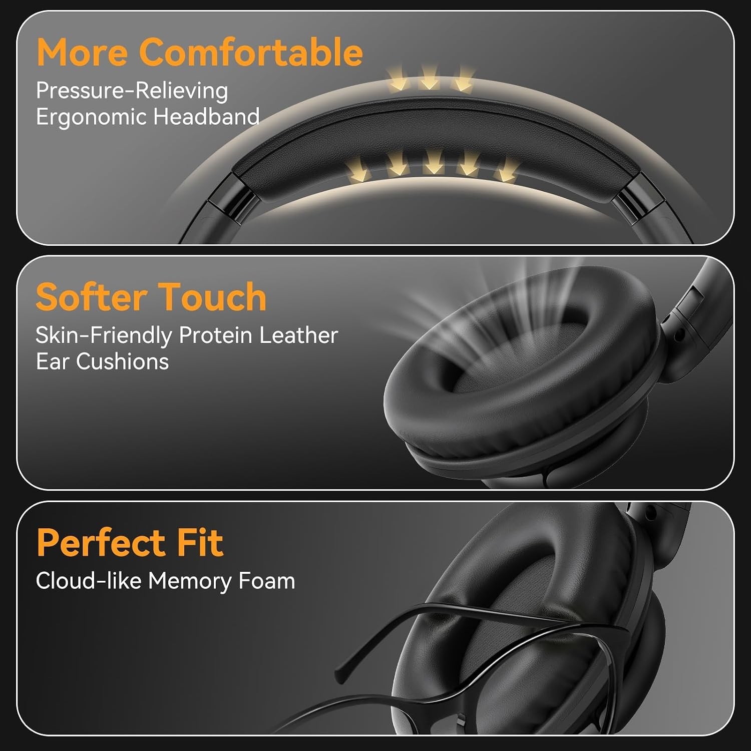 Wired Headphones with Microphone, over Ear Lightweight Foldable 3.5Mm Plug in Co