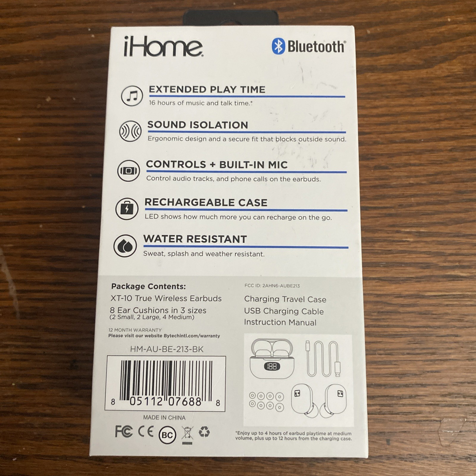 New! IHOME XT-10 TRUE WIRELESS EARBUDS (BLACK)