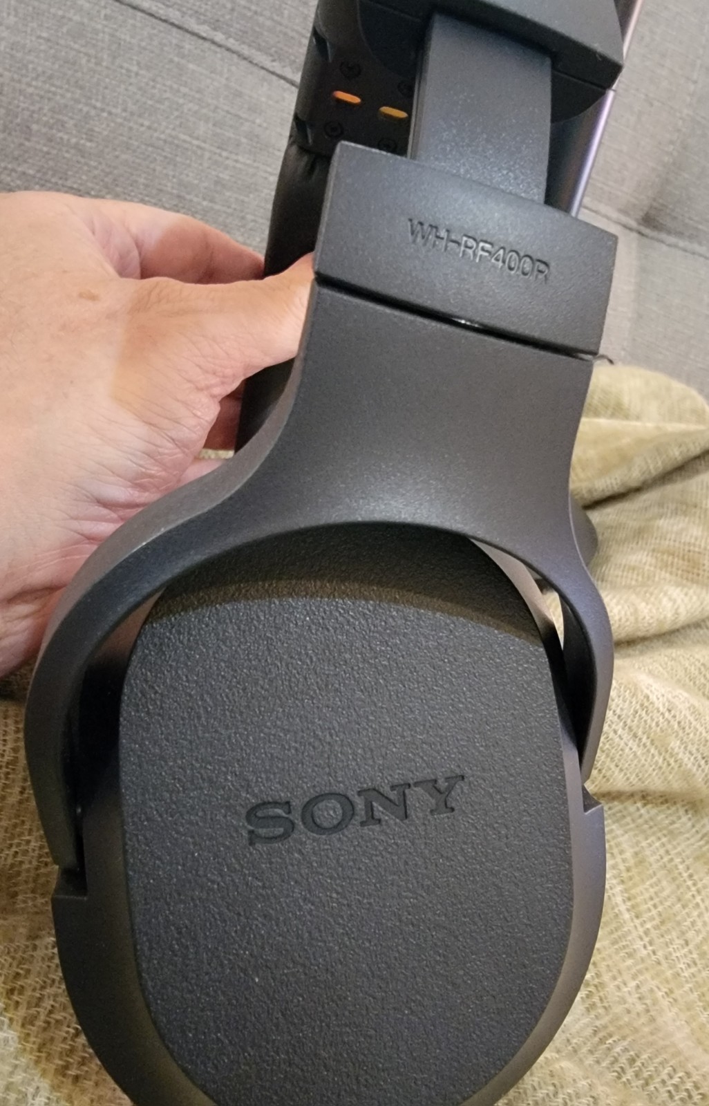 Sony WH-RF400 Black RF Wireless TV Headphones w/ TMR-RF400 Transmitter Base