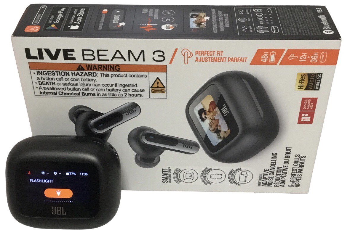 JBL – Live Beam 3 True Wireless Noise Cancelling Earbuds – 2024 – Bl (EPJ032686)