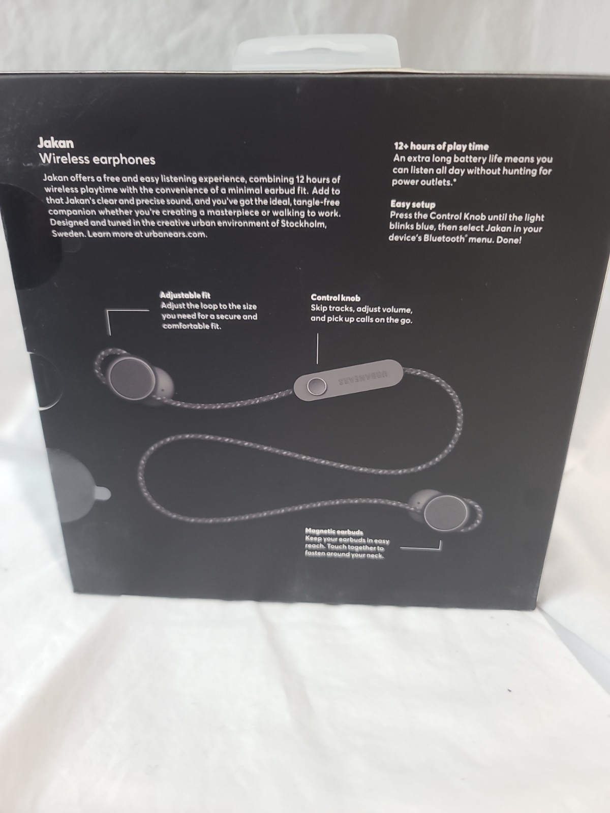 Urbanears Jakan BT Wireless Earphones/Earbuds Magnetic Bluetooth Set Charcoal Bl