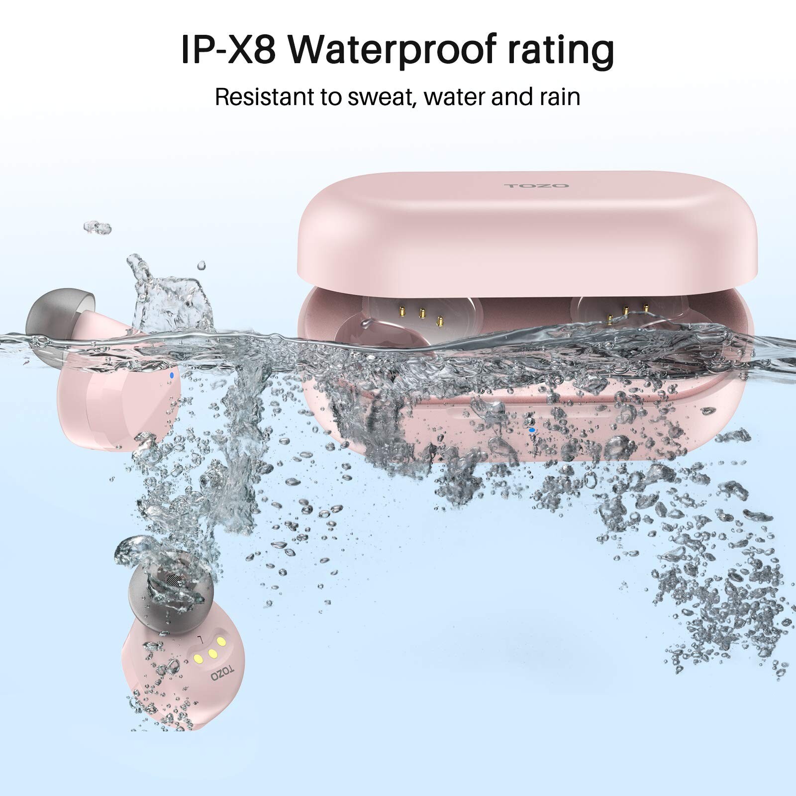 TOZO T12 Bluetooth Wireless Earbuds with LED Digital Display Waterproof IPX8
